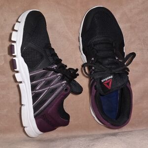 Reebok Women's Black and Purple Athletic Shoes